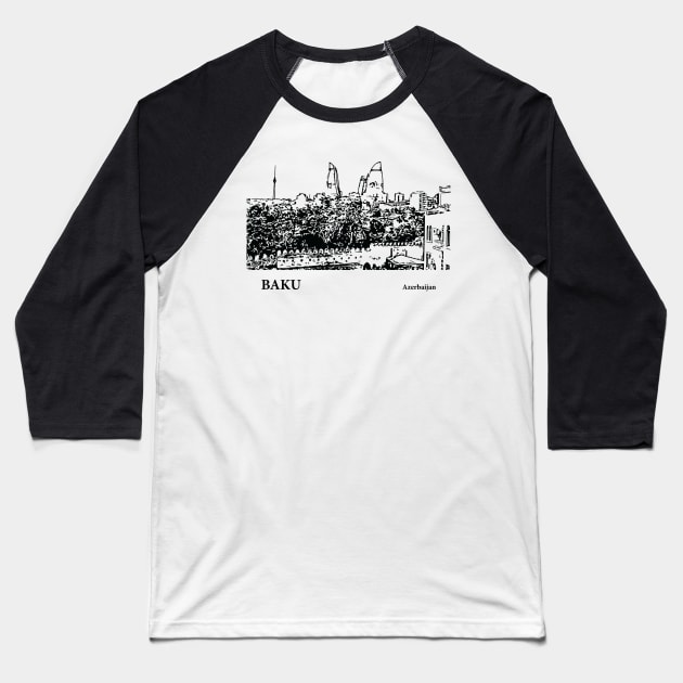 Baku Azerbaijan Baseball T-Shirt by Lakeric